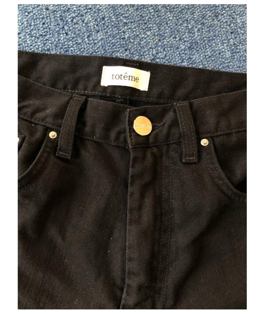 TOTEME Черные хлопковые прямые джинсы, фото 4