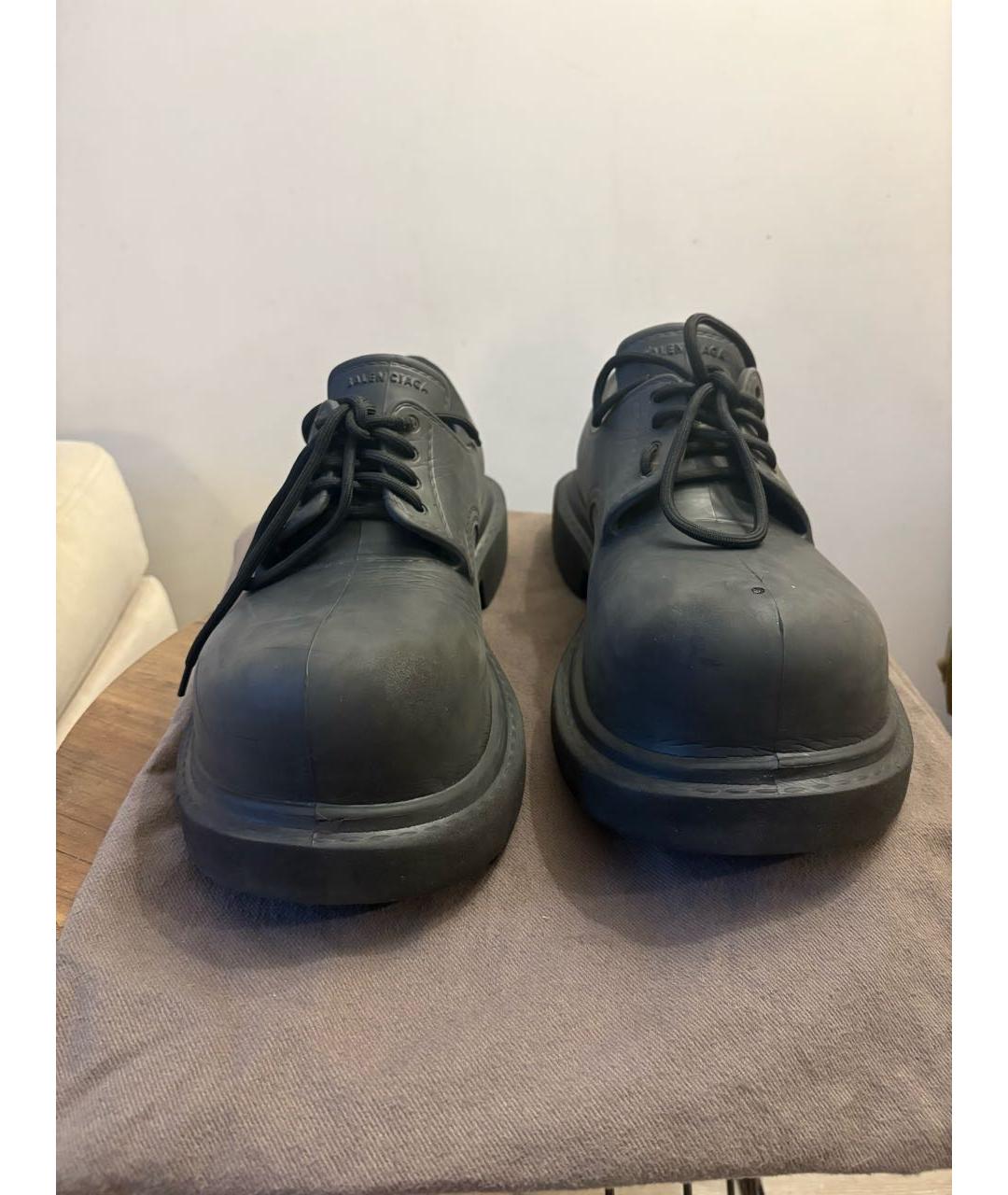 BALENCIAGA Черные резиновые низкие ботинки, фото 3