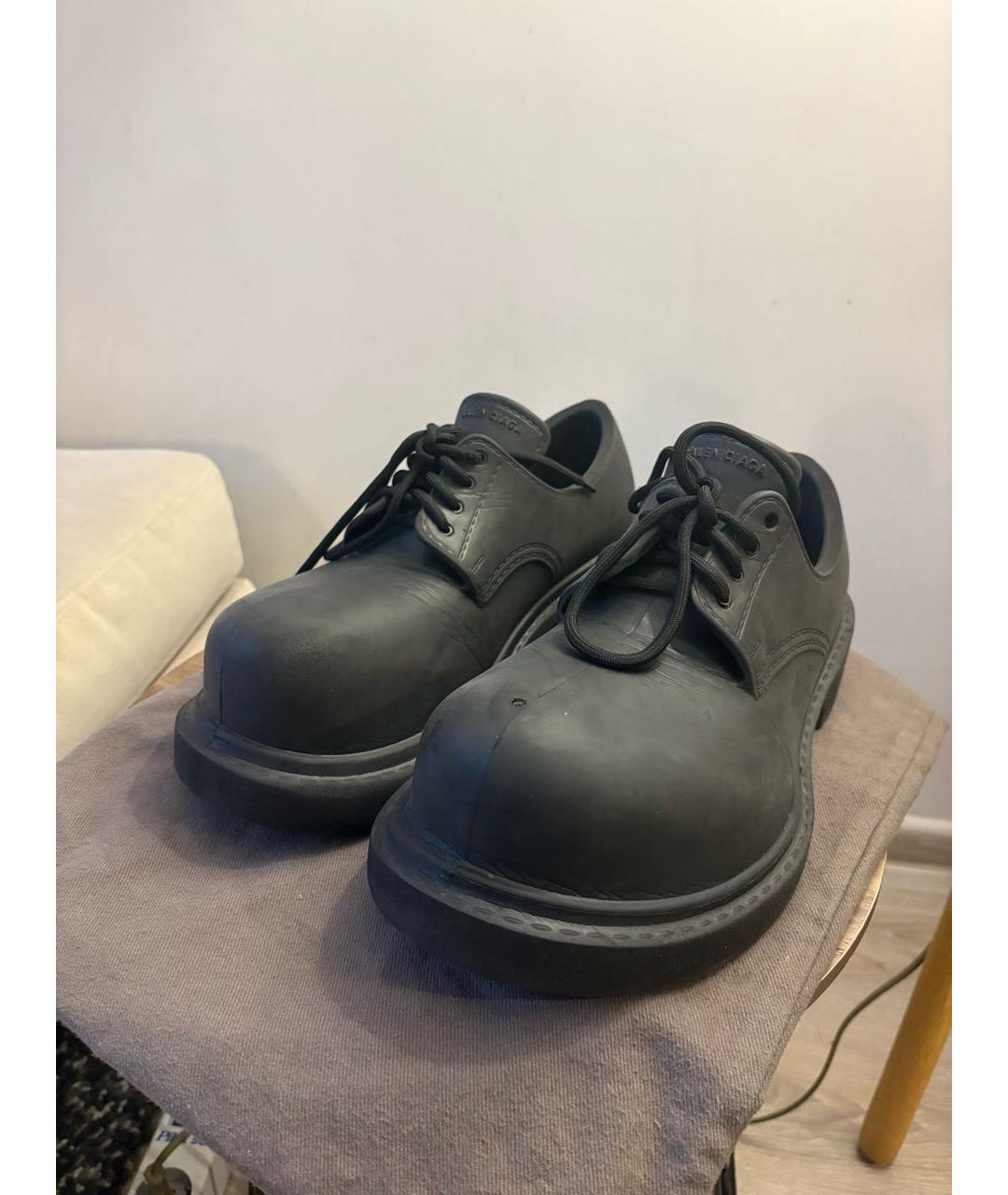 BALENCIAGA Черные резиновые низкие ботинки, фото 4