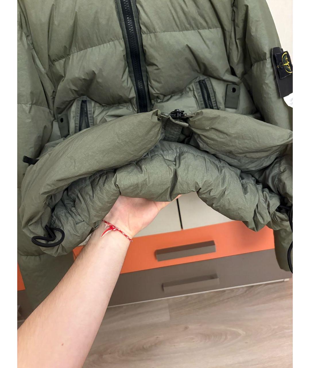 STONE ISLAND Зеленый пуховик, фото 6