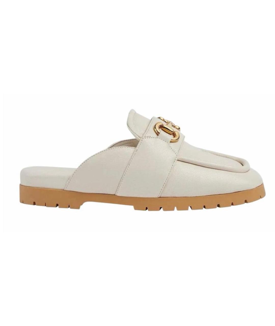 GUCCI Бежевые кожаные мюли, фото 9