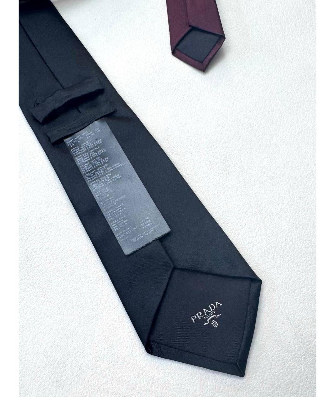 PRADA Темно-синий шелковый галстук, фото 5