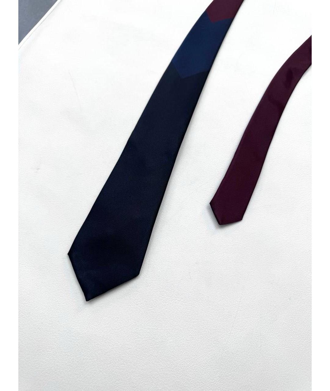 PRADA Темно-синий шелковый галстук, фото 3