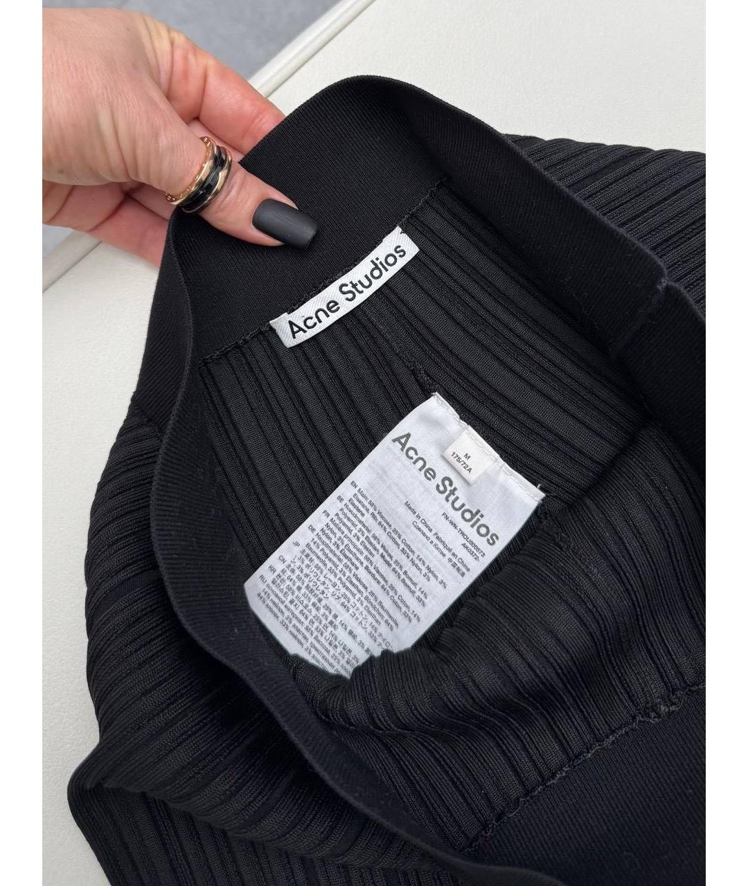 ACNE STUDIOS Черные вискозные брюки узкие, фото 3