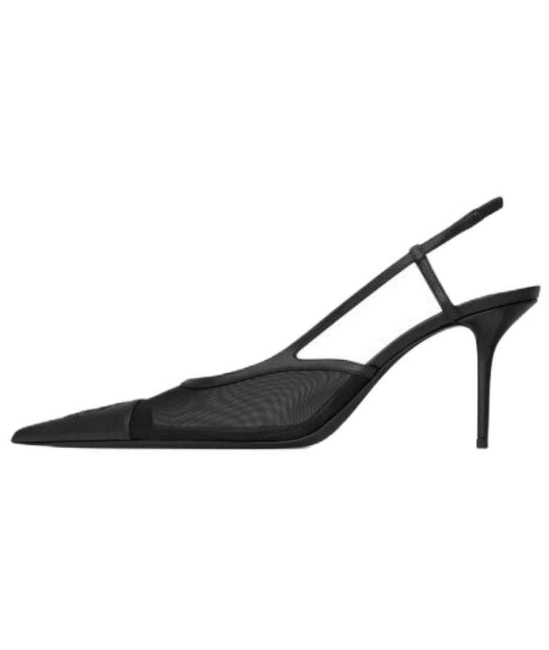 SAINT LAURENT Черные кожаные туфли, фото 2