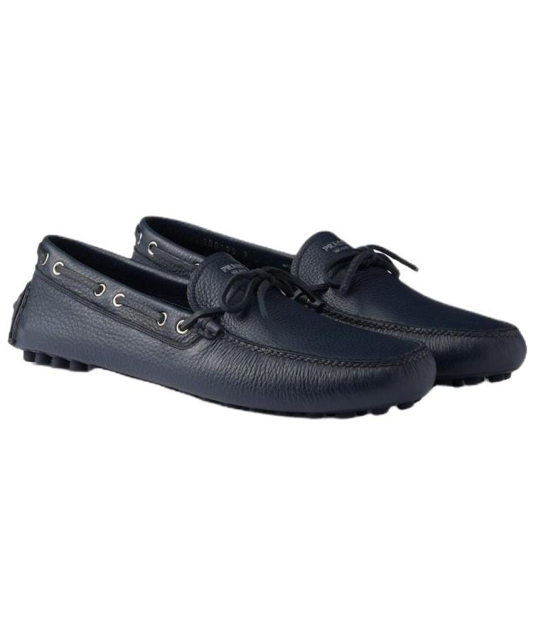 PRADA Синие кожаные лоферы, фото 3