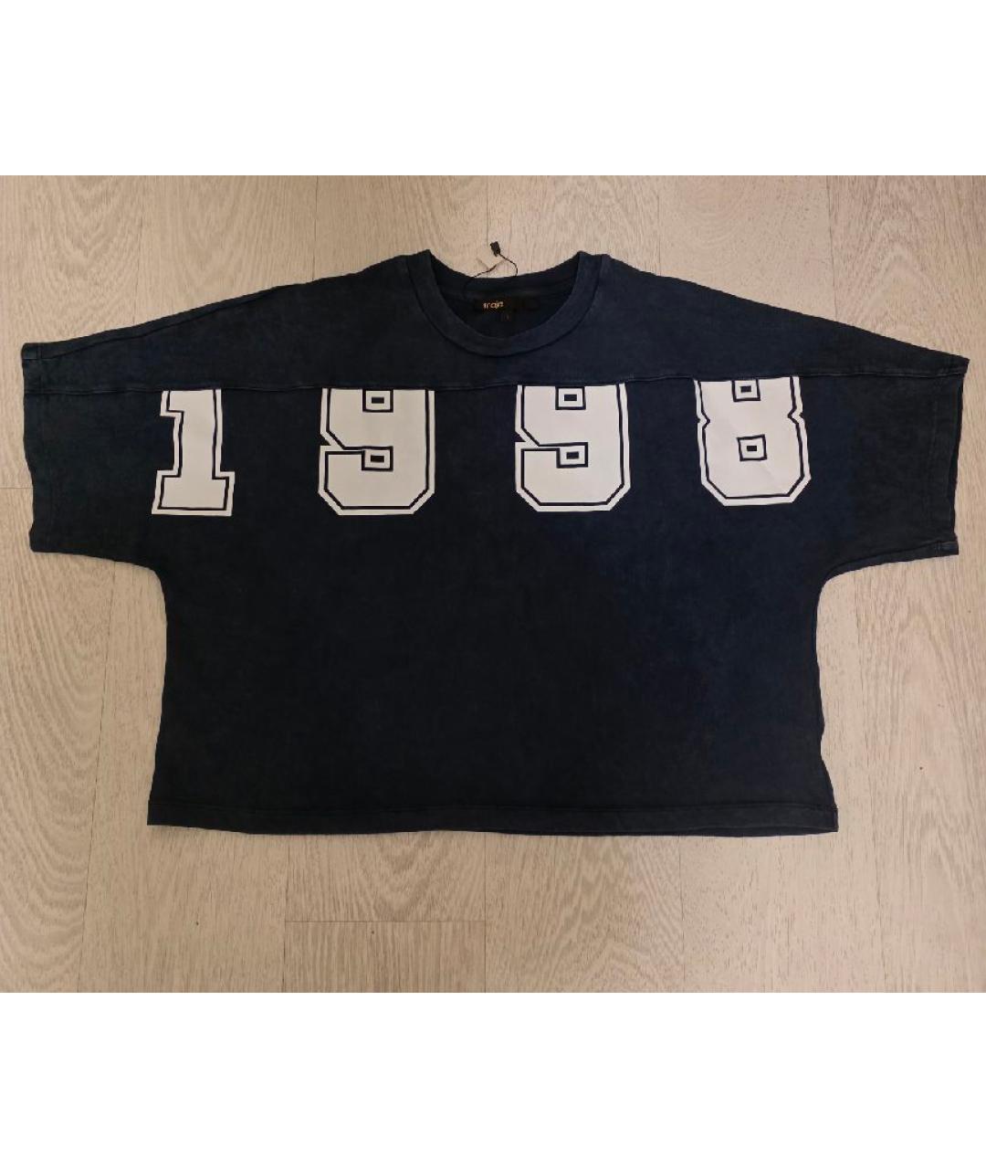 MAJE Темно-синяя хлопковая футболка, фото 7