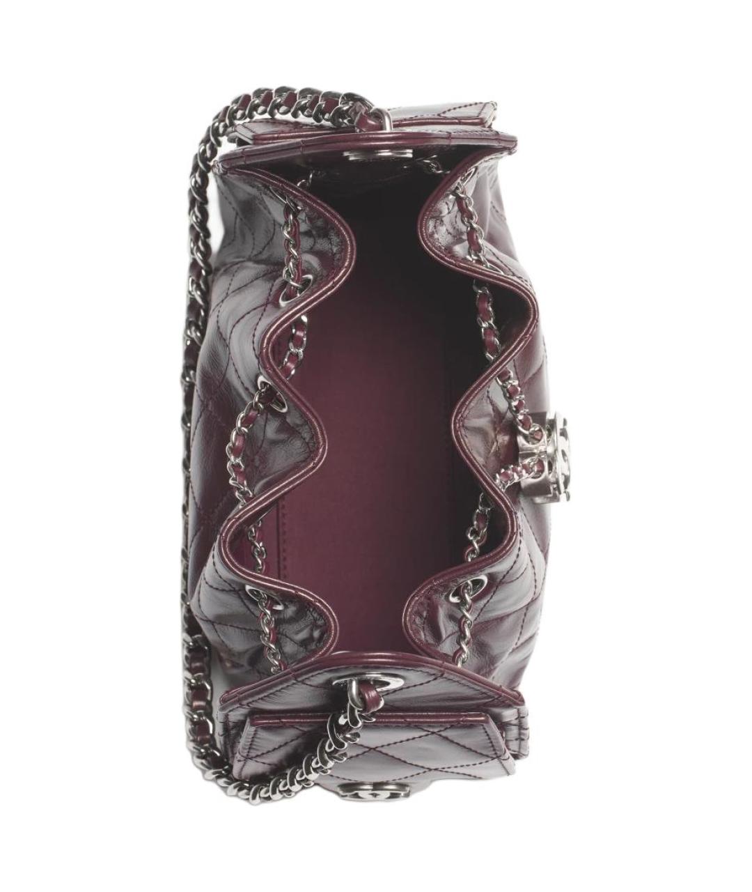 CHANEL Бордовая кожаная сумка через плечо, фото 3