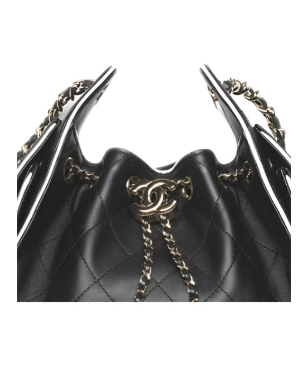 CHANEL Черная кожаная сумка через плечо, фото 5