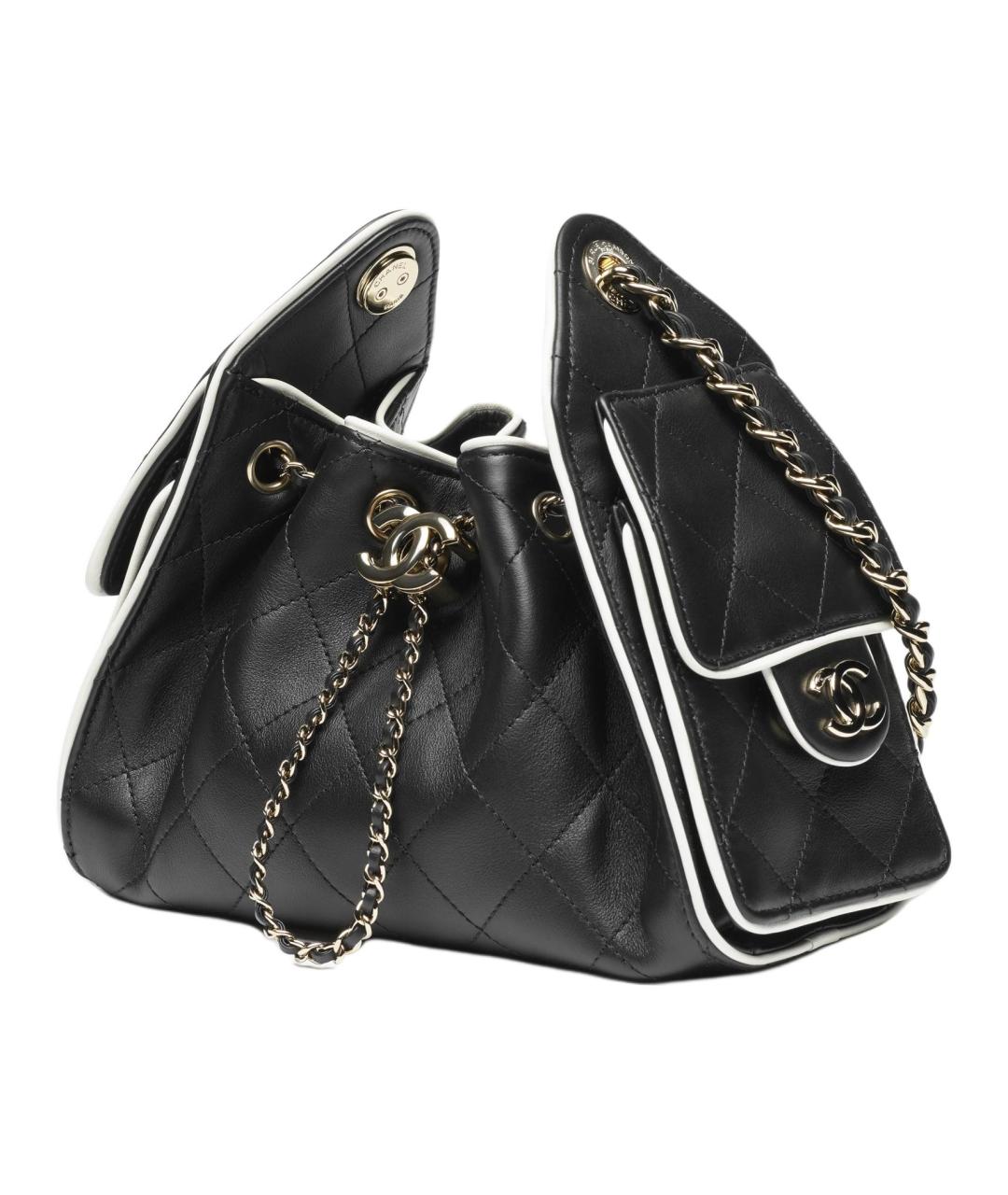 CHANEL Черная кожаная сумка через плечо, фото 2