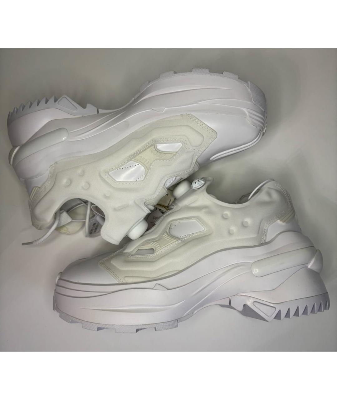 MAISON MARGIELA Белые кожаные низкие кроссовки / кеды, фото 9