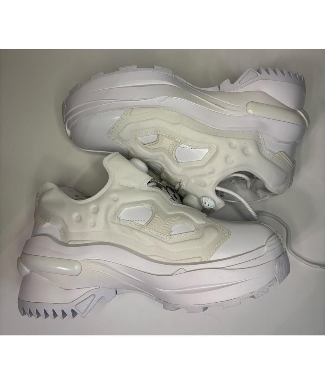 MAISON MARGIELA Белые кожаные низкие кроссовки / кеды, фото 3