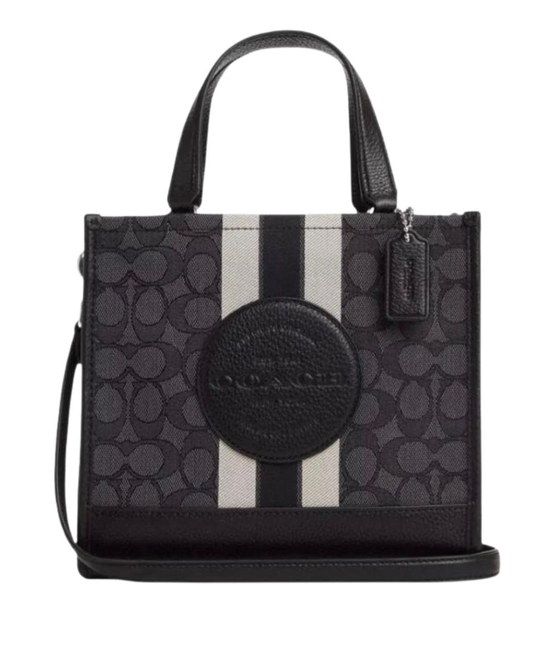 COACH Черная кожаная сумка с короткими ручками, фото 1