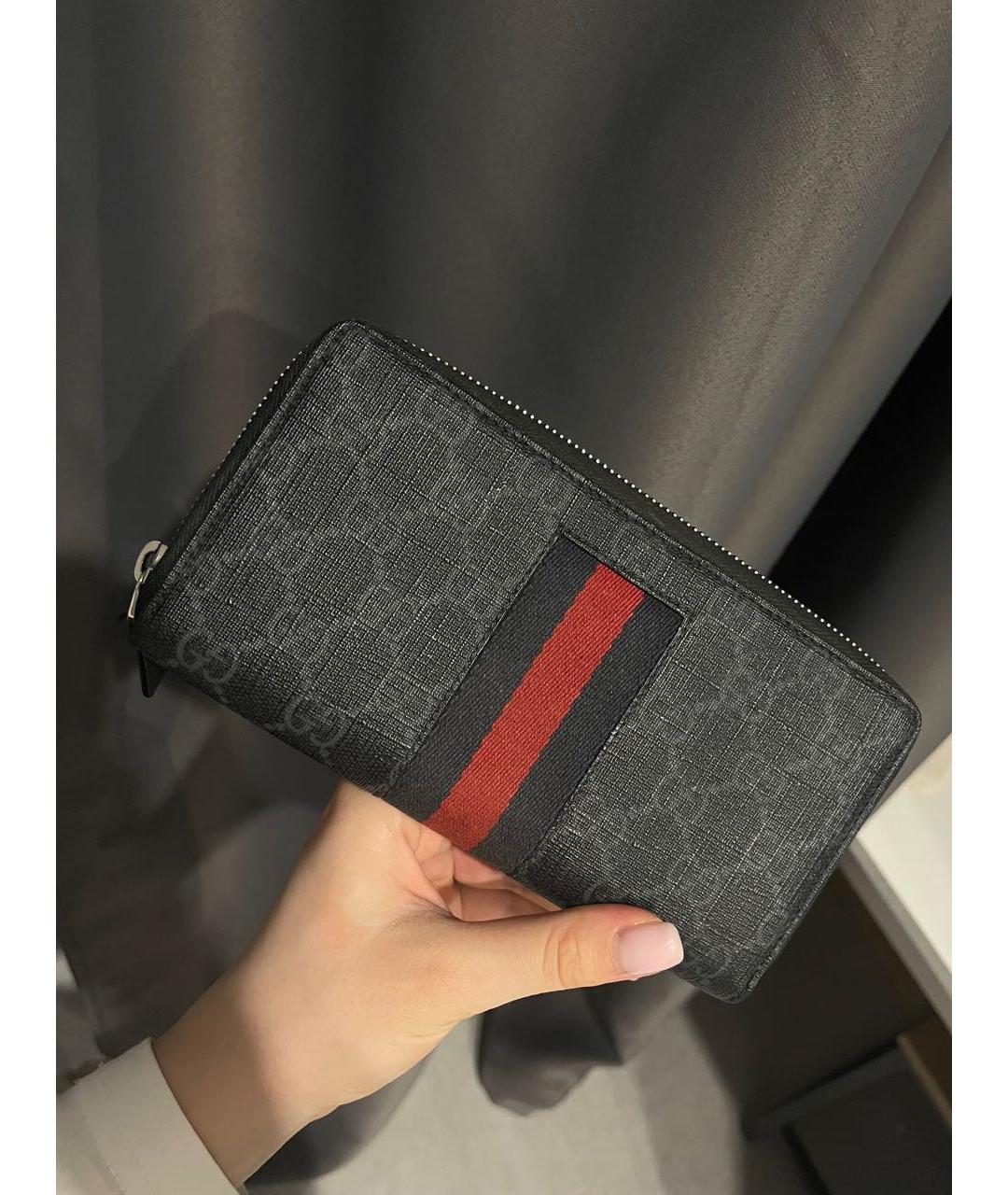 GUCCI Черный полиуретановый кошелек, фото 2