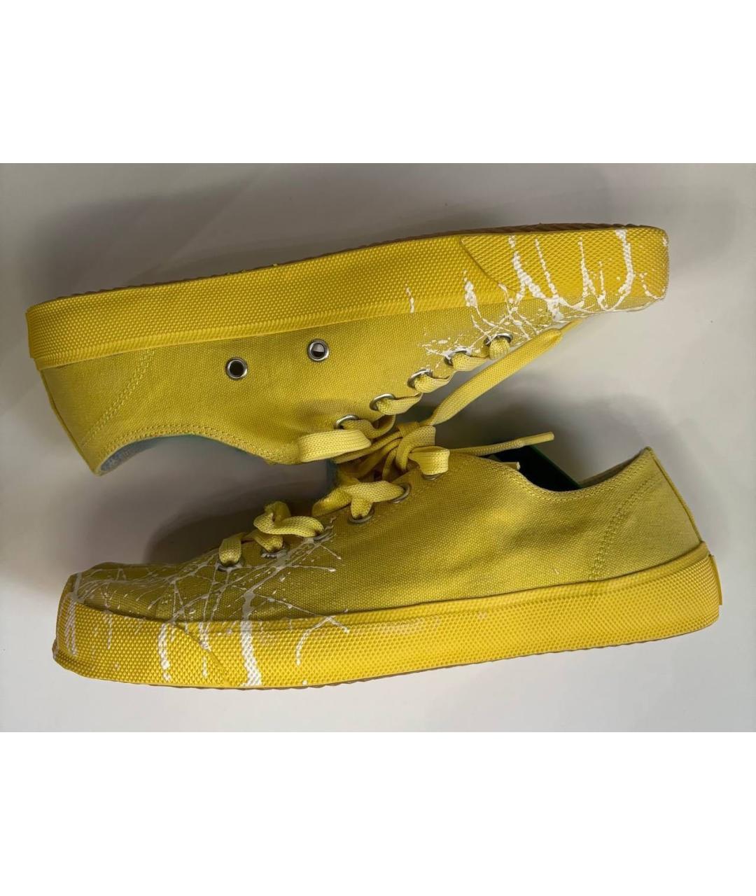 MAISON MARGIELA Желтые текстильные низкие кроссовки / кеды, фото 7