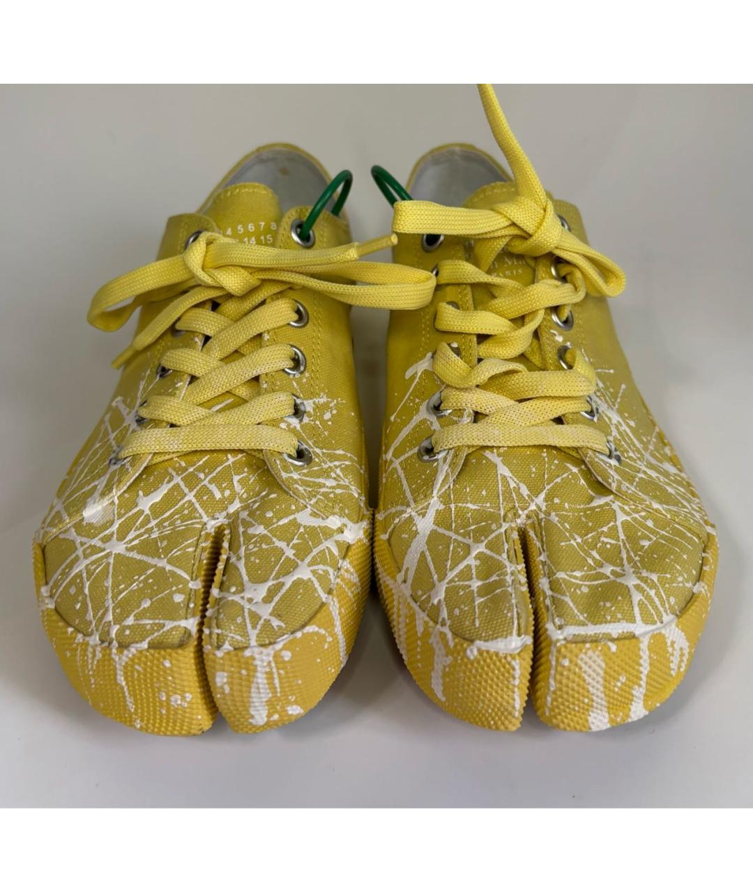 MAISON MARGIELA Желтые текстильные низкие кроссовки / кеды, фото 2