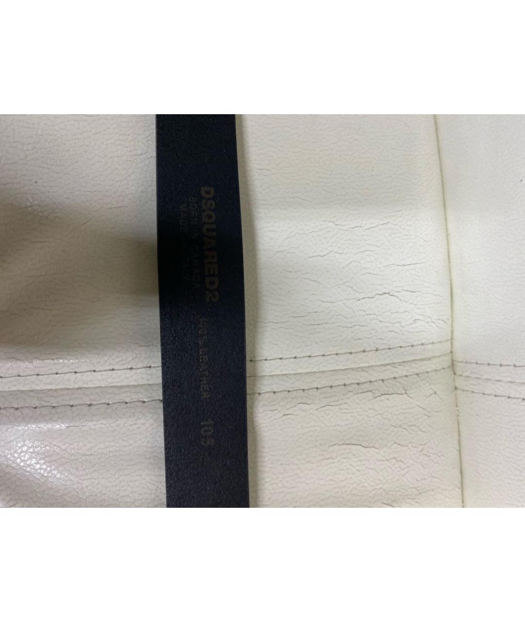 DSQUARED2 Черный кожаный ремень, фото 4