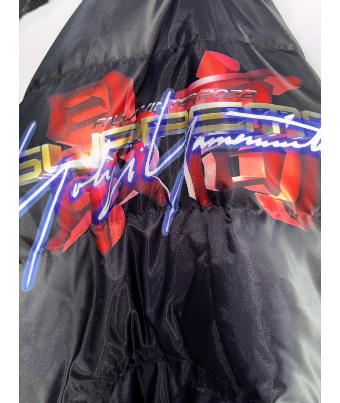 SUPREME Черный полиэстеровый пуховик, фото 3