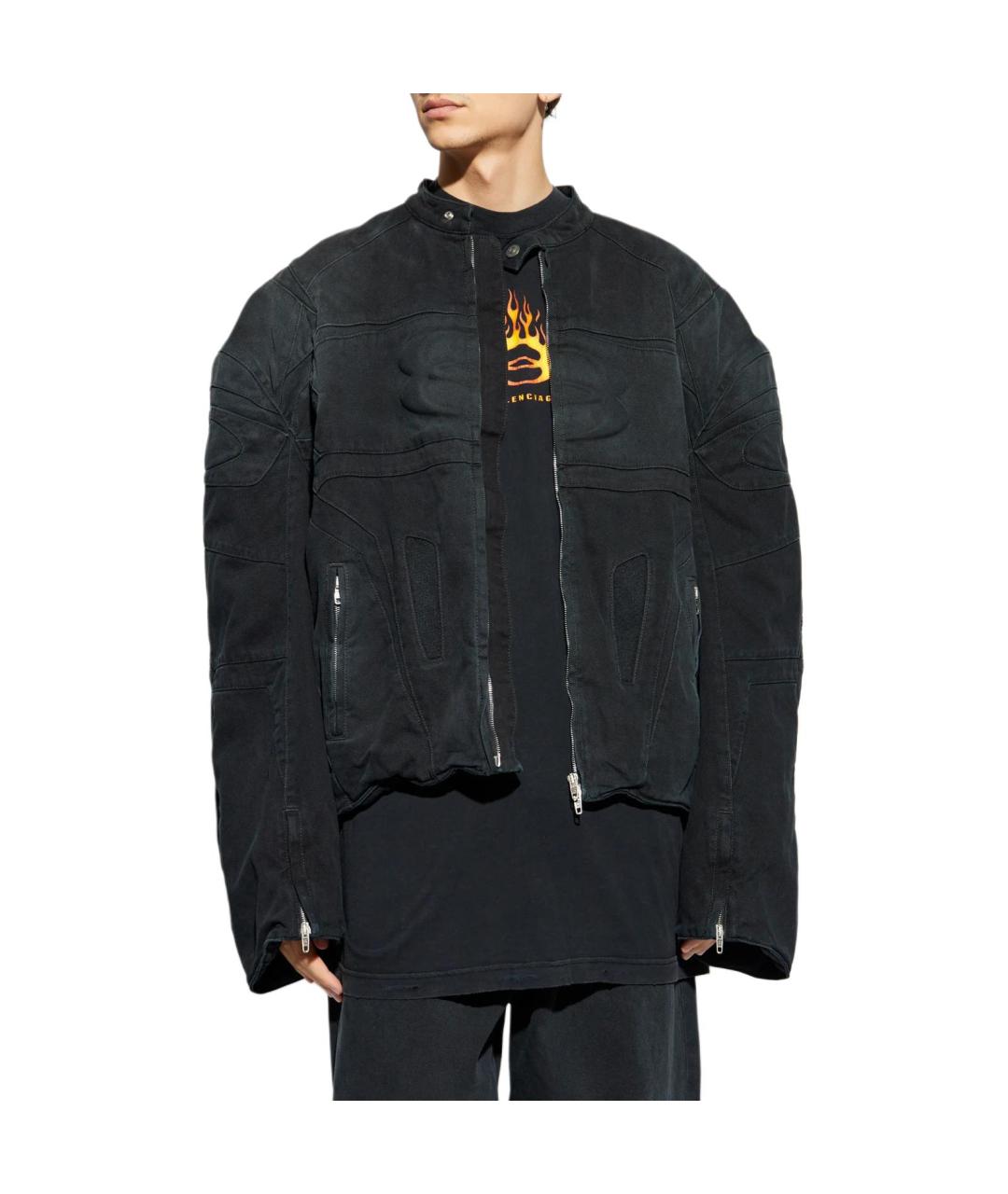 BALENCIAGA Черная деним куртка, фото 2