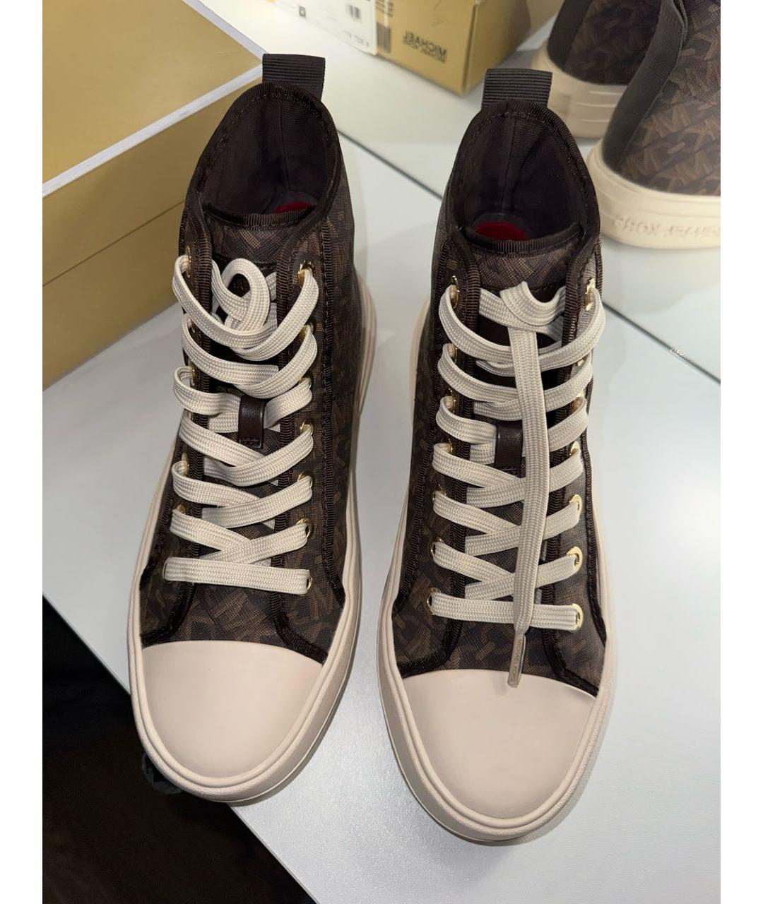 MICHAEL KORS Коричневые кеды из искусственной кожи, фото 4