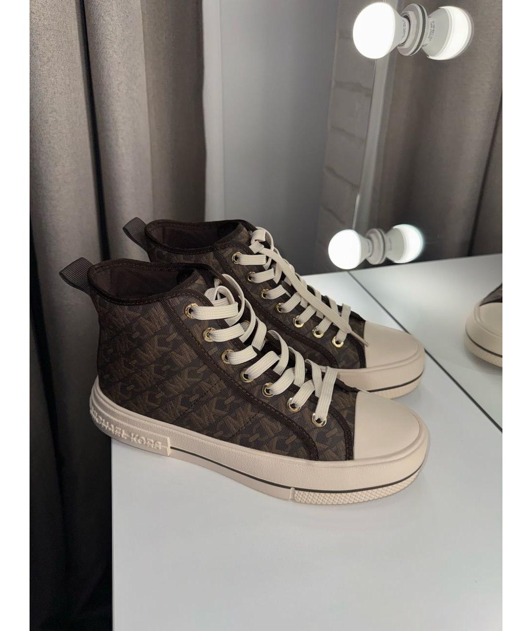 MICHAEL KORS Коричневые кеды из искусственной кожи, фото 8