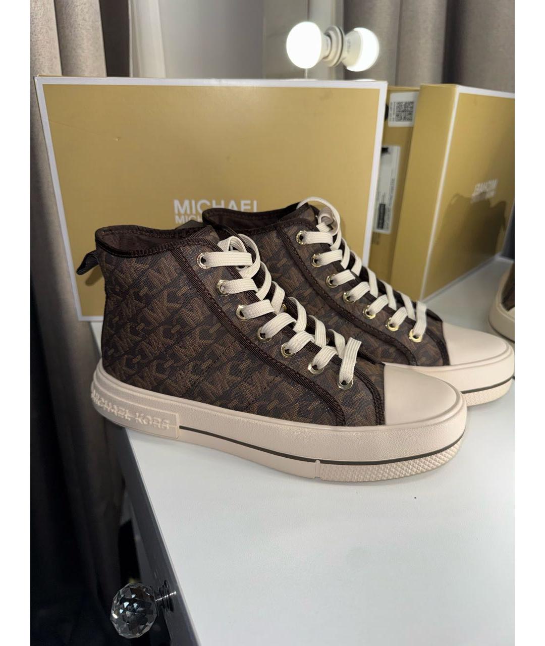 MICHAEL KORS Коричневые кеды из искусственной кожи, фото 2