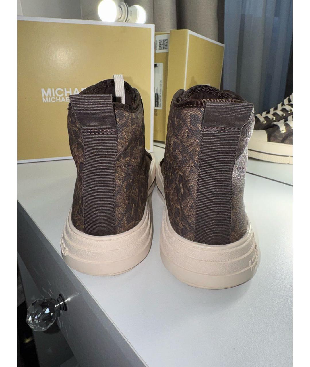 MICHAEL KORS Коричневые кеды из искусственной кожи, фото 5