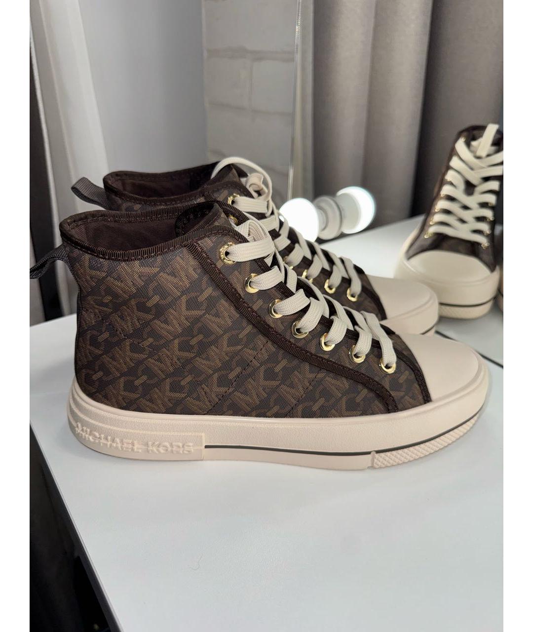 MICHAEL KORS Коричневые кеды из искусственной кожи, фото 3