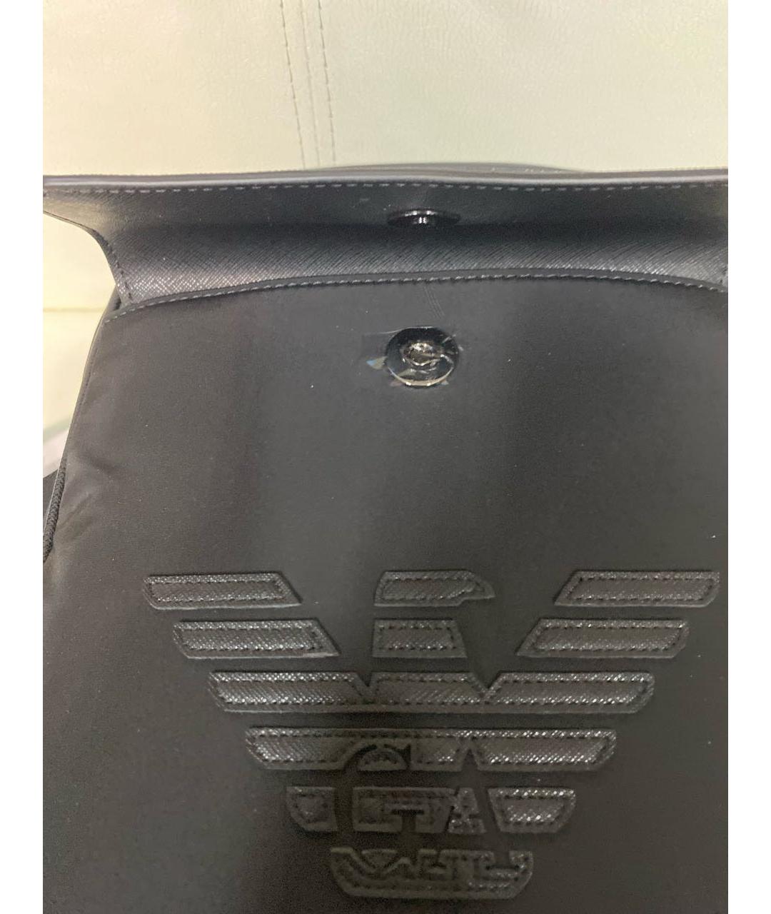 EMPORIO ARMANI Черная синтетическая сумка на плечо, фото 5