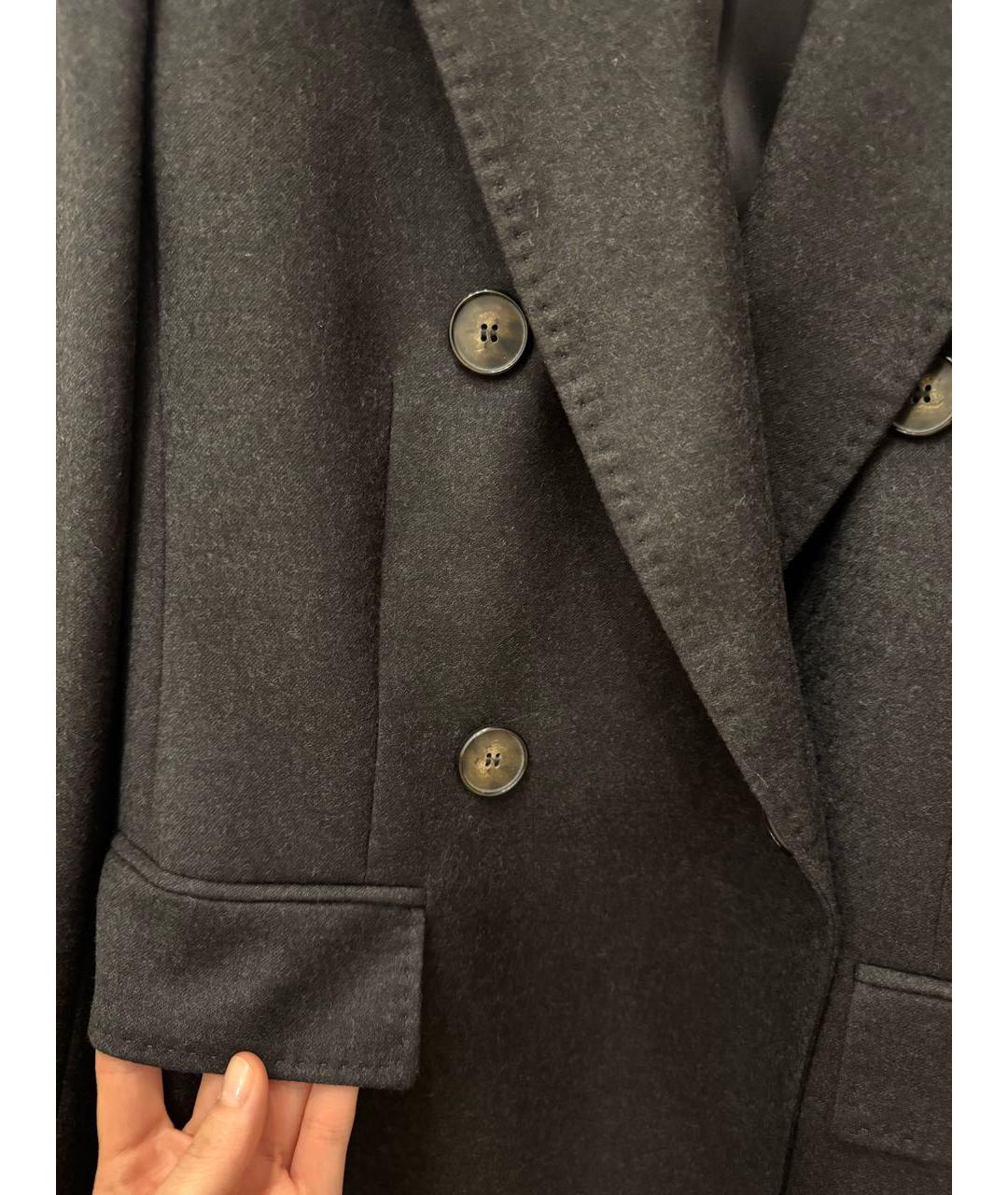 MAX MARA STUDIO Антрацитовый шерстяной жакет/пиджак, фото 3