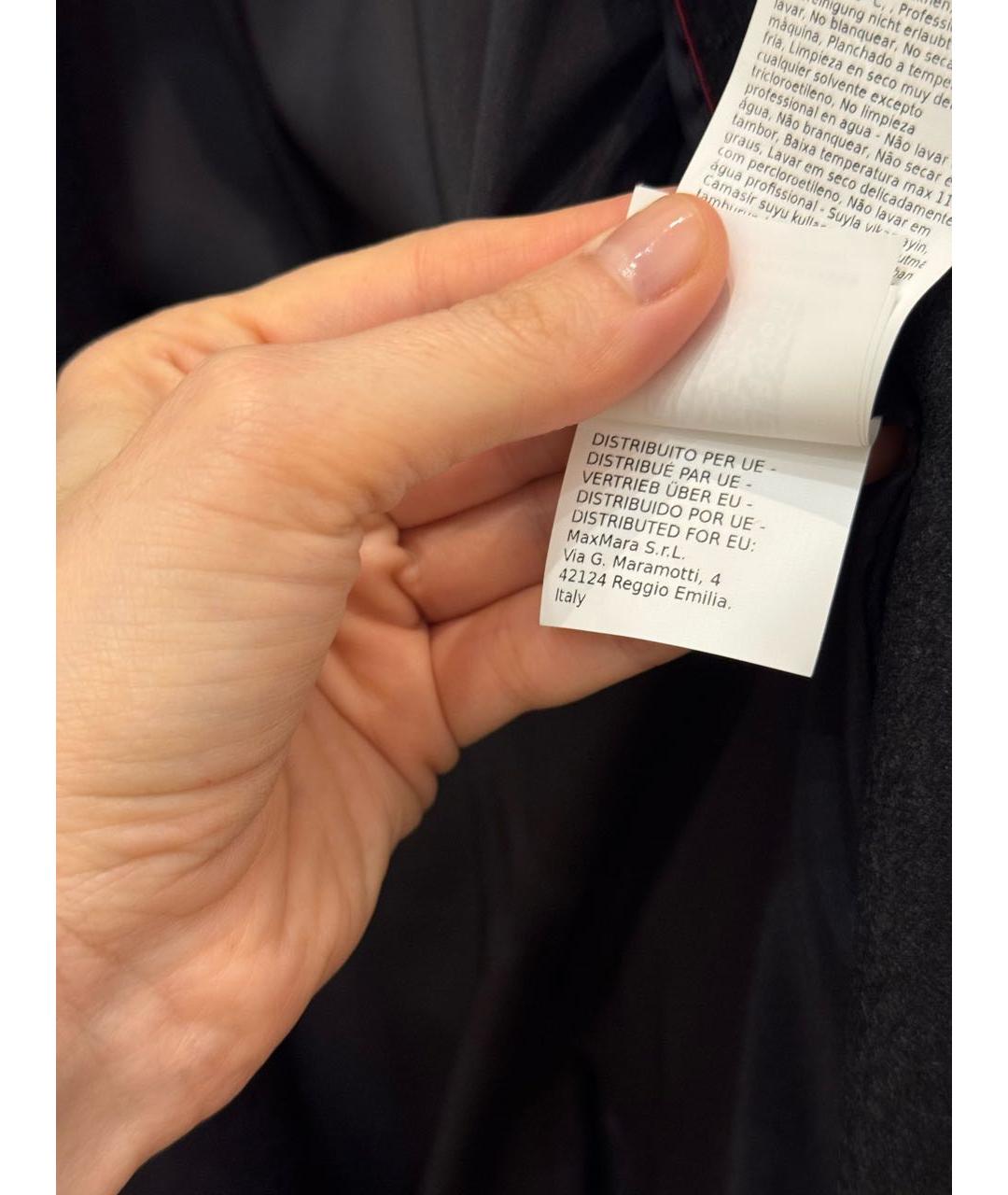 MAX MARA STUDIO Антрацитовый шерстяной жакет/пиджак, фото 7