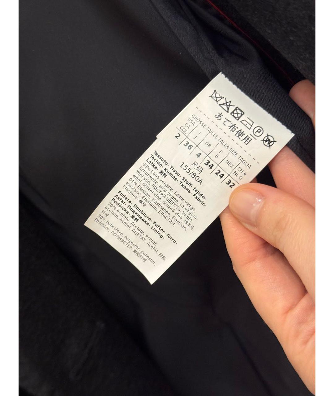 MAX MARA STUDIO Антрацитовый шерстяной жакет/пиджак, фото 6