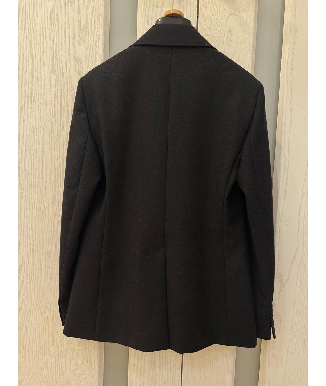 MAX MARA STUDIO Антрацитовый шерстяной жакет/пиджак, фото 2