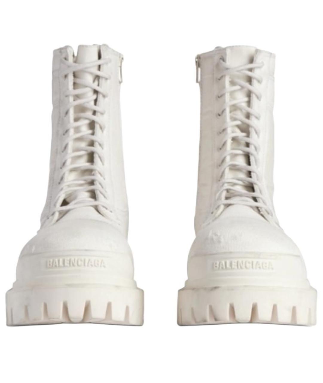 BALENCIAGA Белые высокие ботинки, фото 3