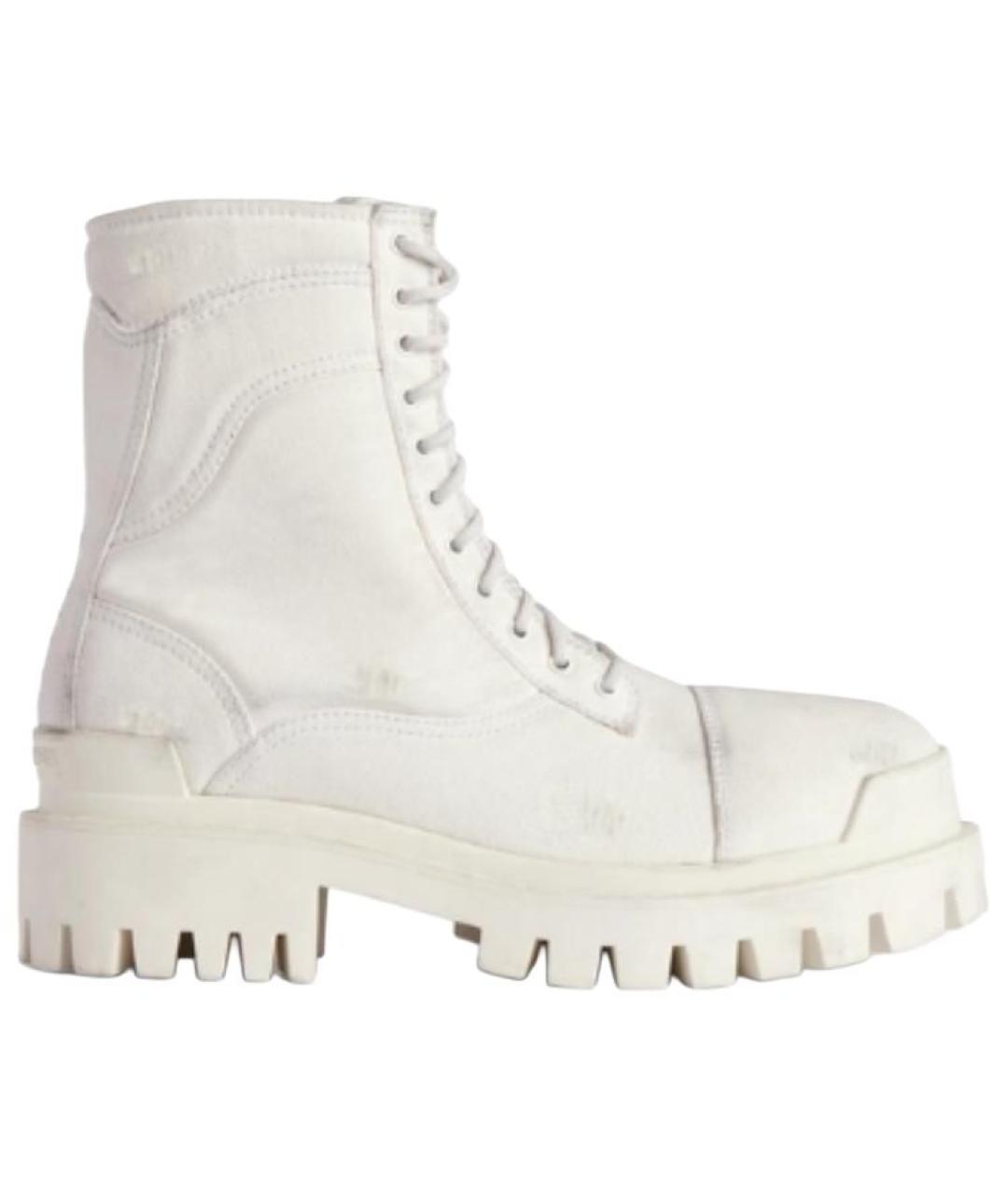 BALENCIAGA Белые высокие ботинки, фото 1