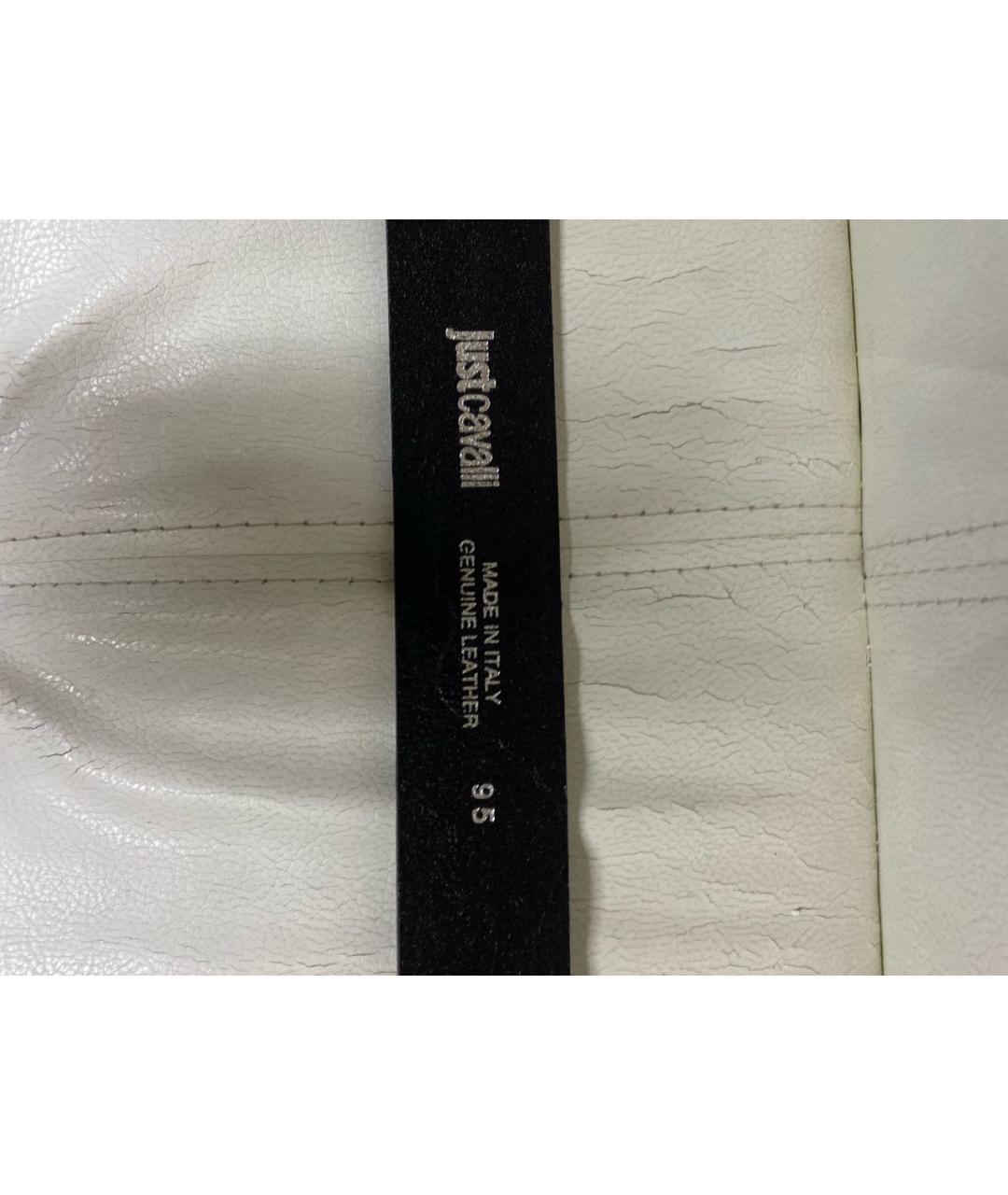 JUST CAVALLI Черный кожаный ремень, фото 3