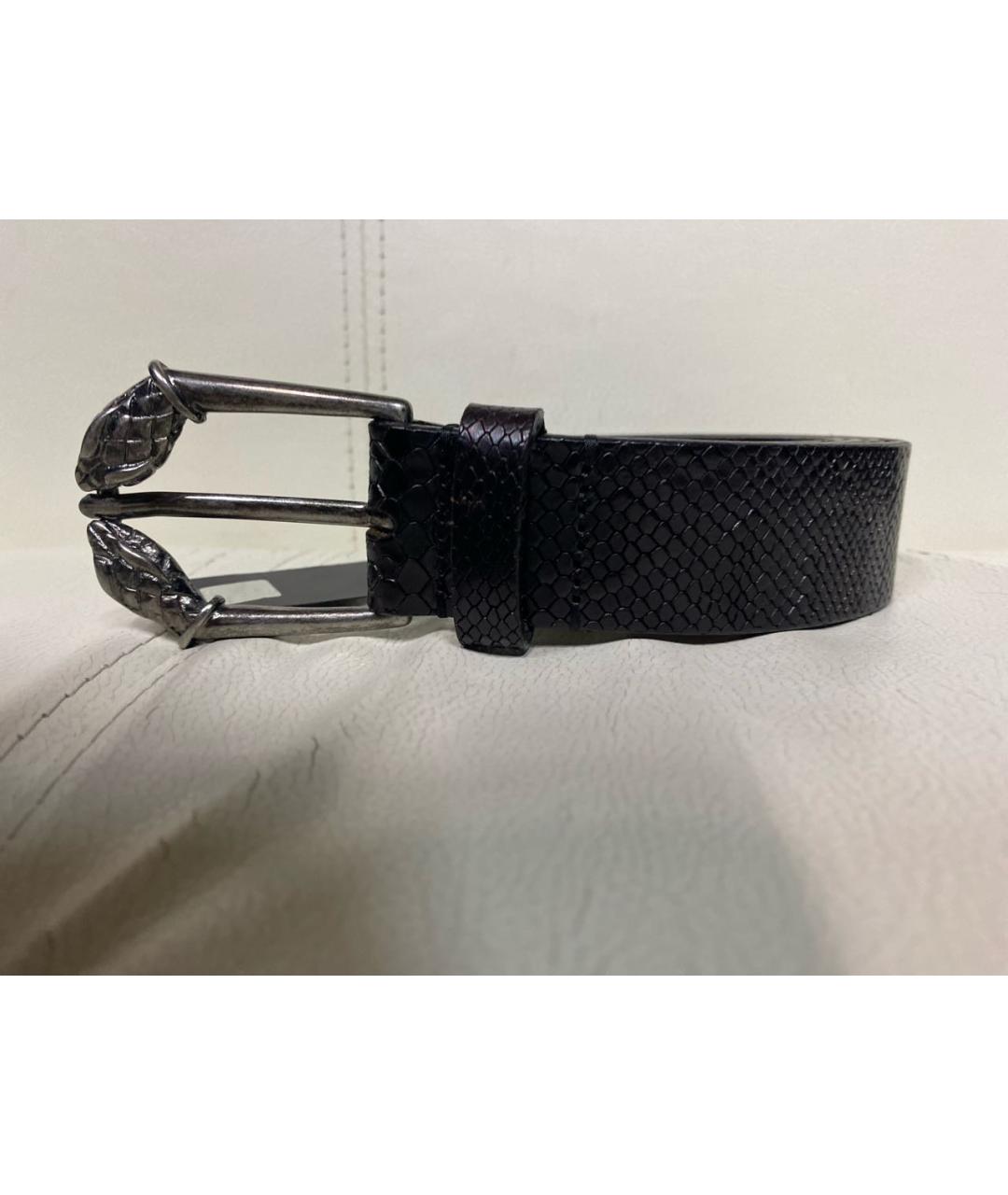 JUST CAVALLI Черный кожаный ремень, фото 5