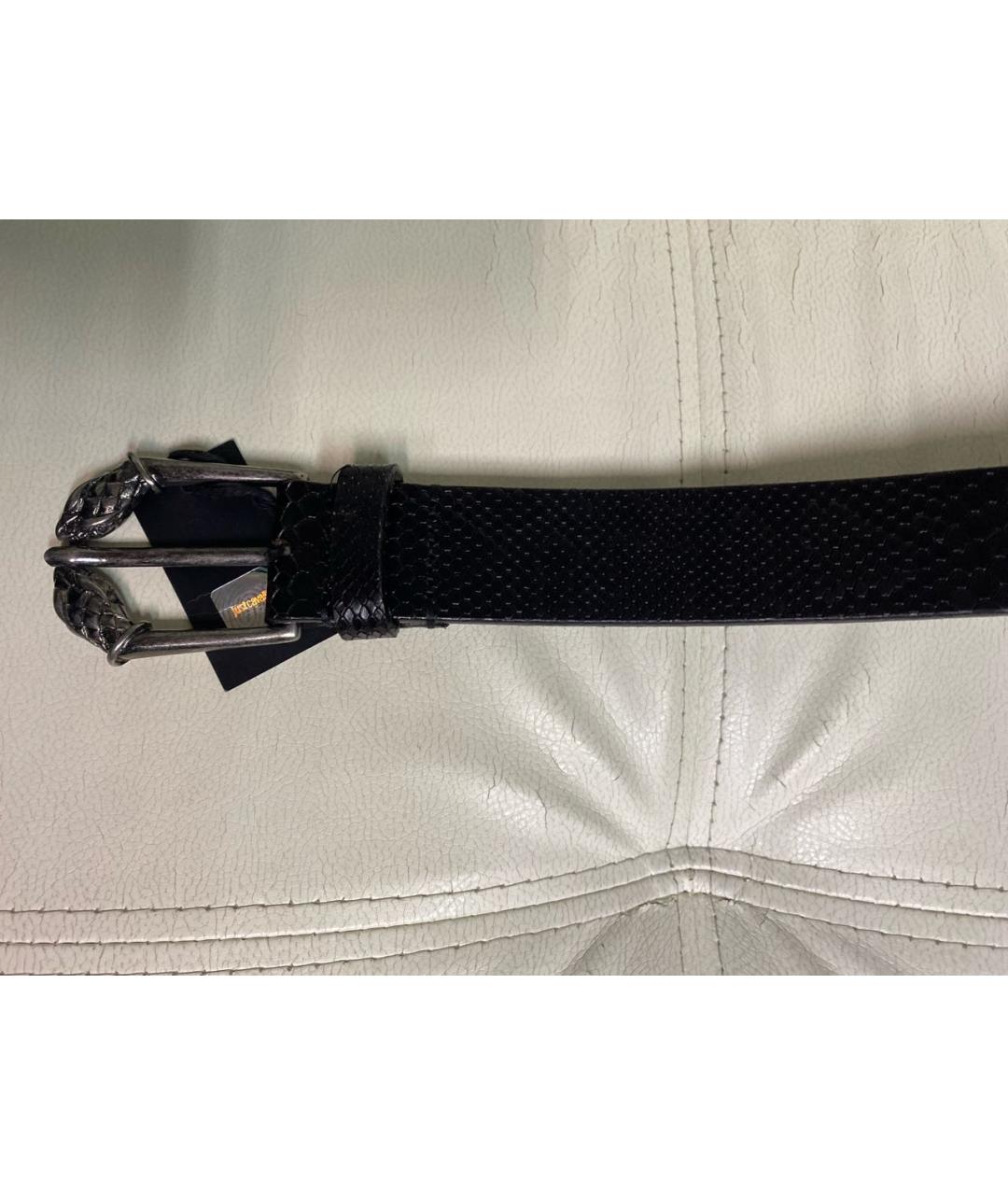 JUST CAVALLI Черный кожаный ремень, фото 4