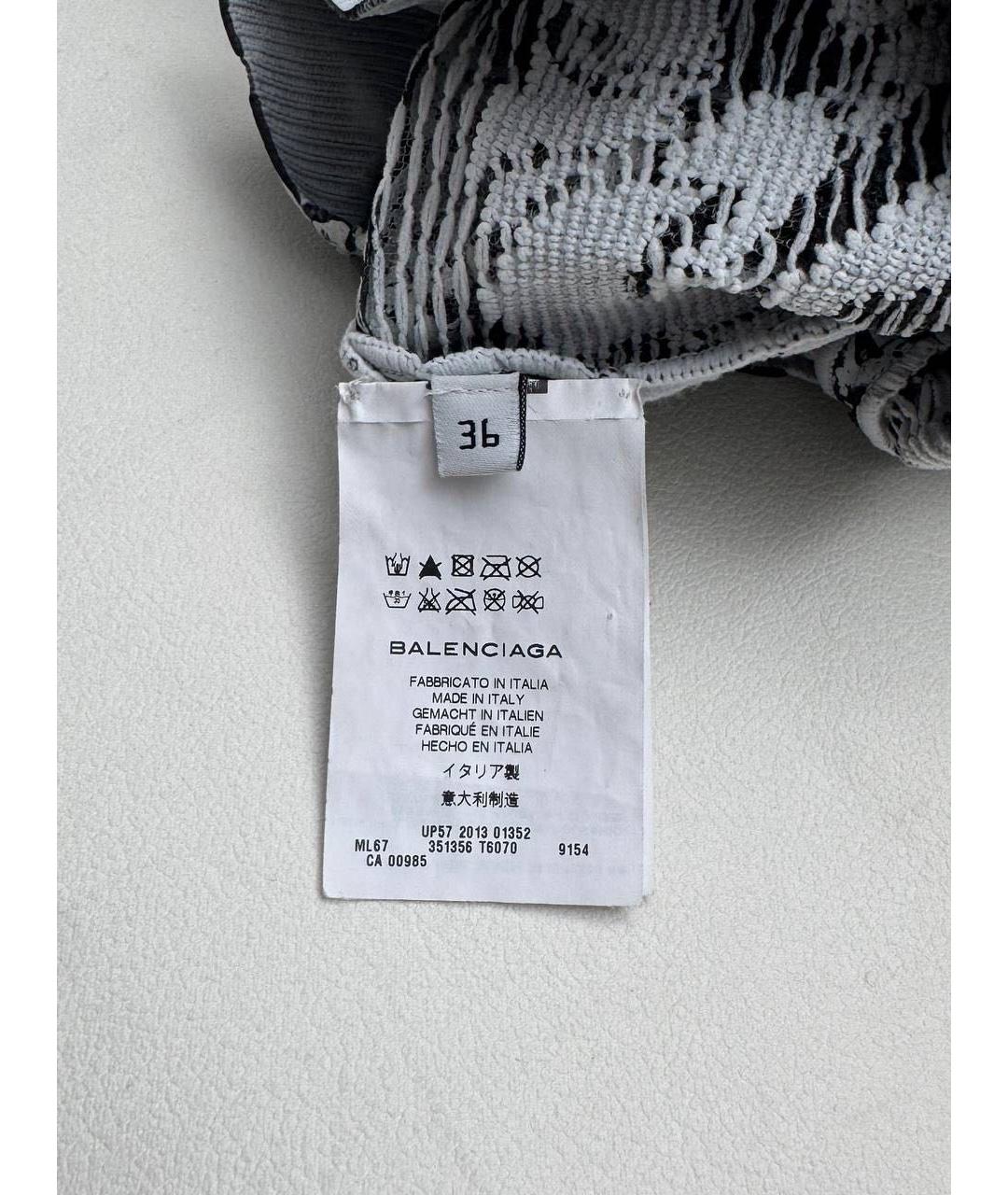 BALENCIAGA Белое полиамидовое коктейльное платье, фото 5