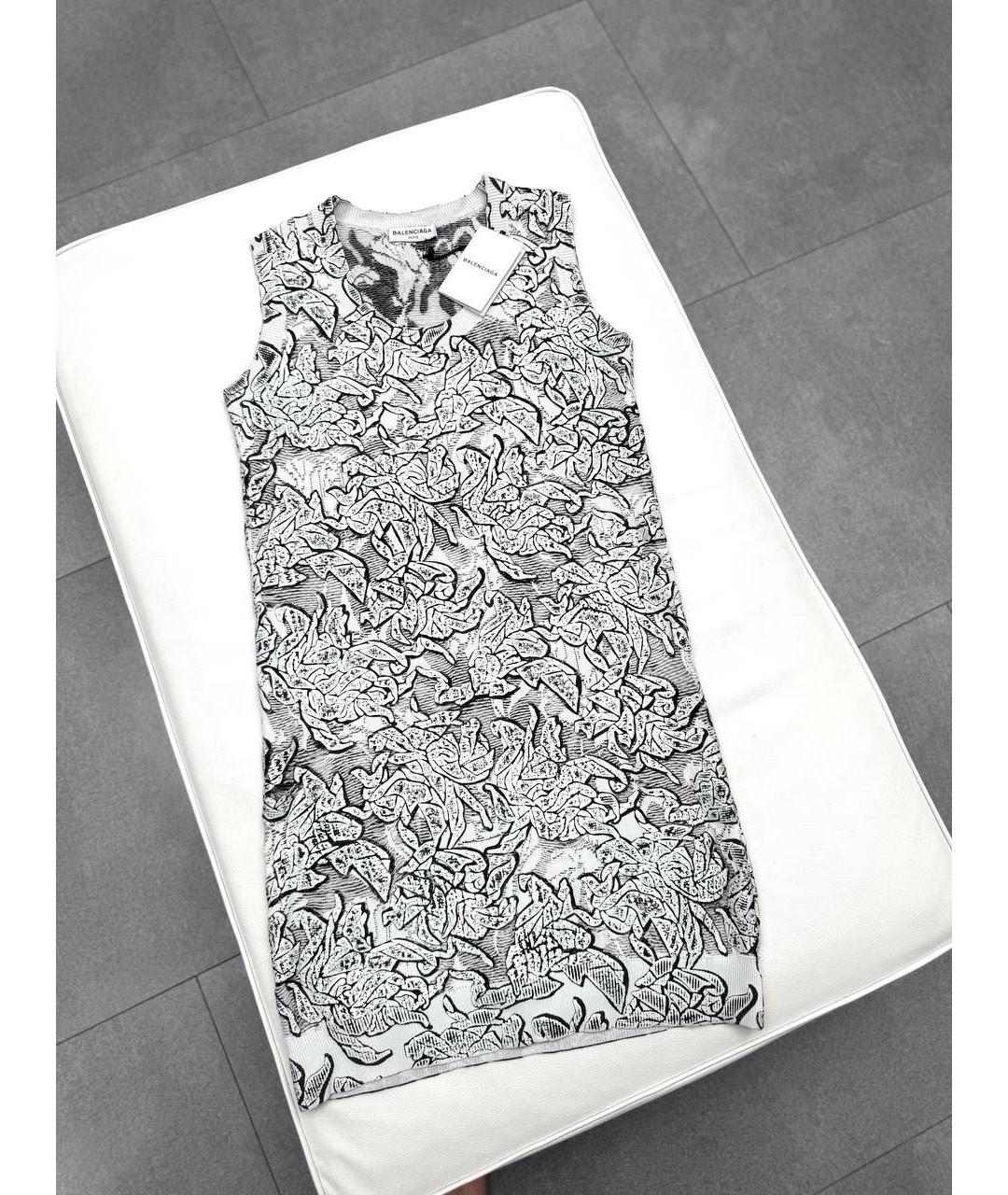 BALENCIAGA Белое полиамидовое коктейльное платье, фото 8
