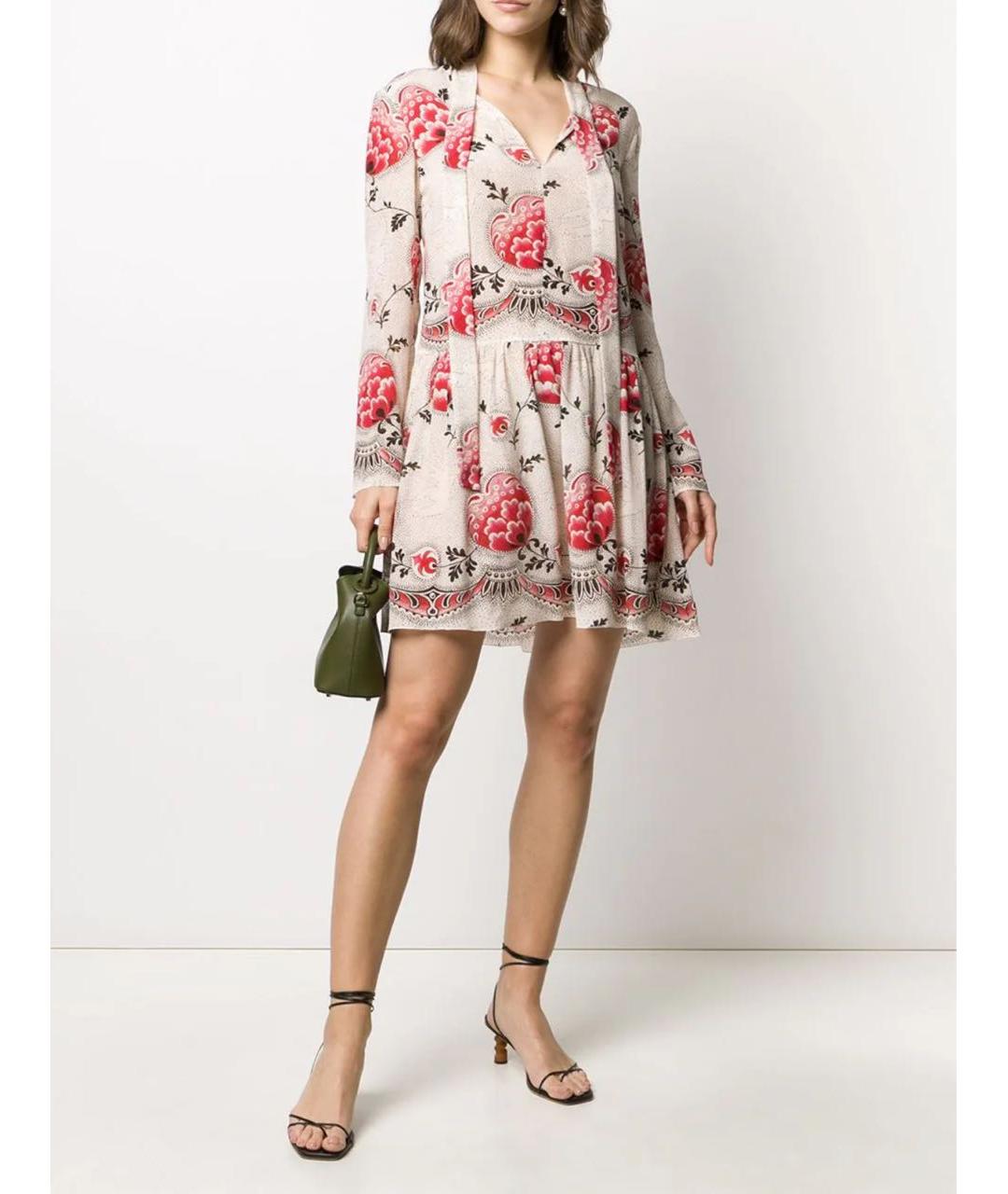 RED VALENTINO Мульти шелковое коктейльное платье, фото 2