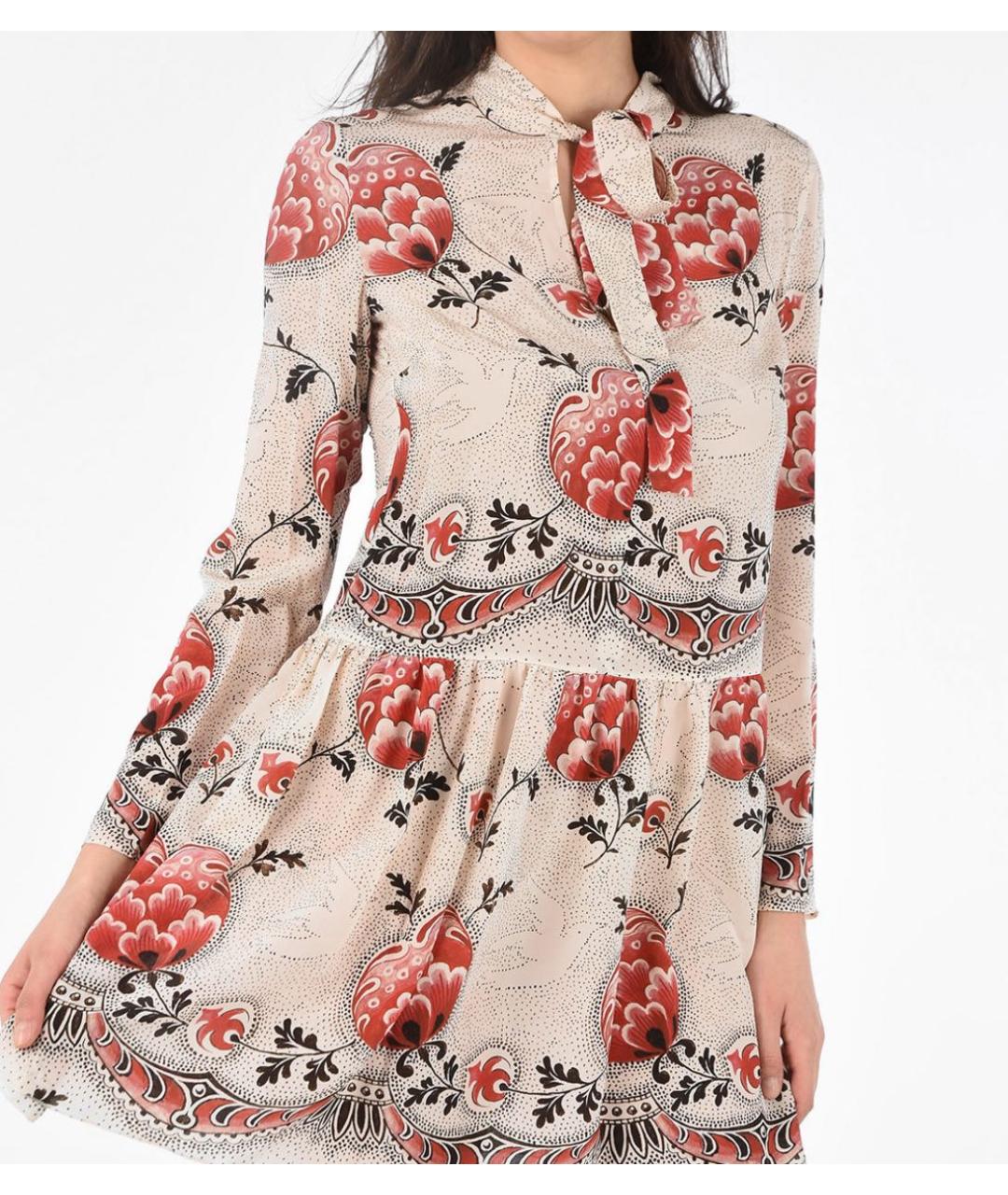 RED VALENTINO Мульти шелковое коктейльное платье, фото 7