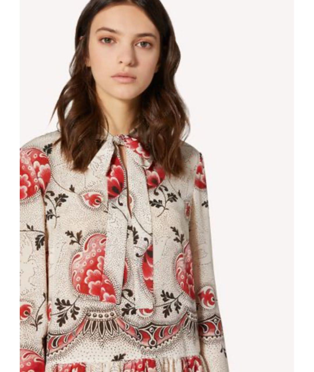 RED VALENTINO Мульти шелковое коктейльное платье, фото 6