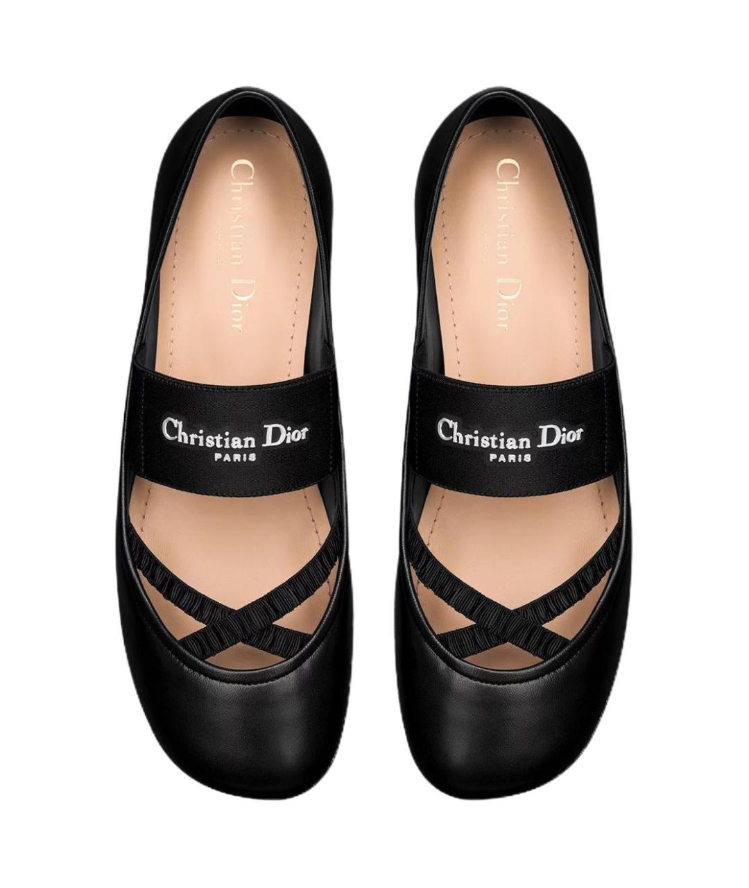 CHRISTIAN DIOR Черные кожаные туфли, фото 4