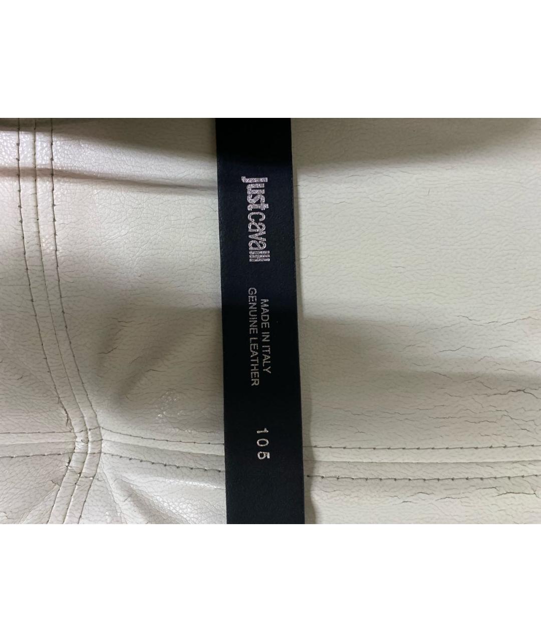 JUST CAVALLI Черный кожаный ремень, фото 4