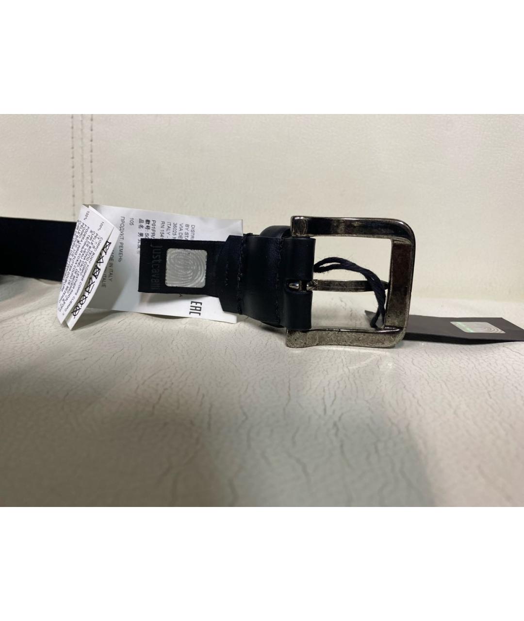 JUST CAVALLI Черный кожаный ремень, фото 2
