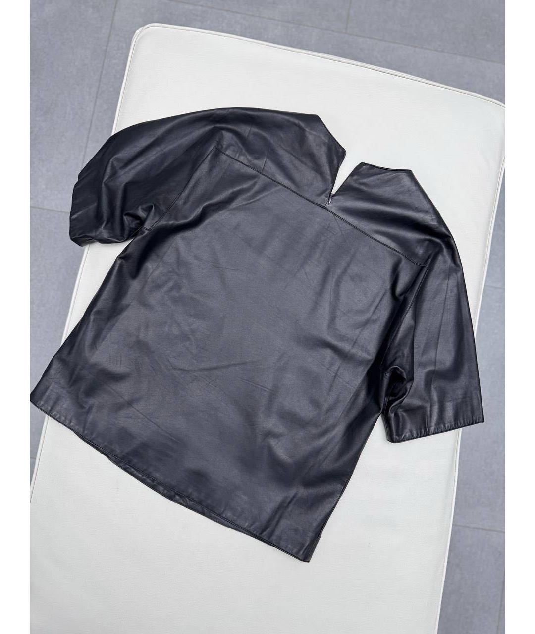 3.1 PHILLIP LIM Черная кожаная футболка, фото 2