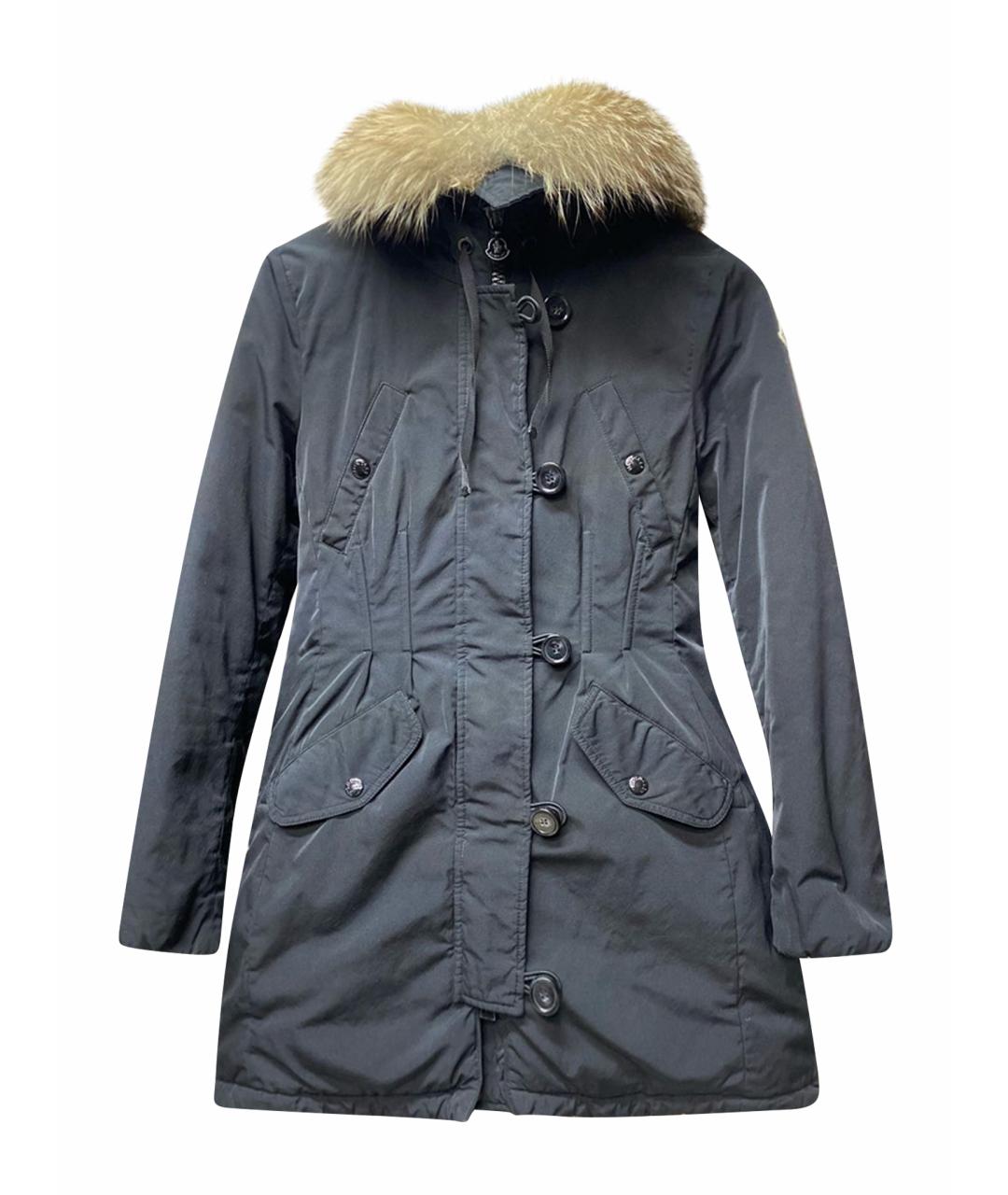 MONCLER Черная полиэстеровая парка, фото 1