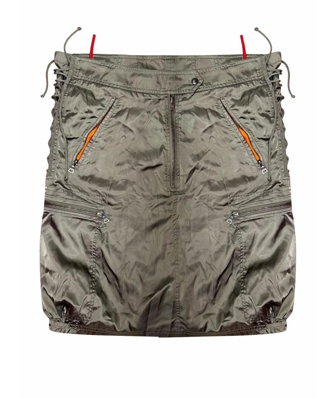 PRADA Хаки вискозная юбка миди, фото 1