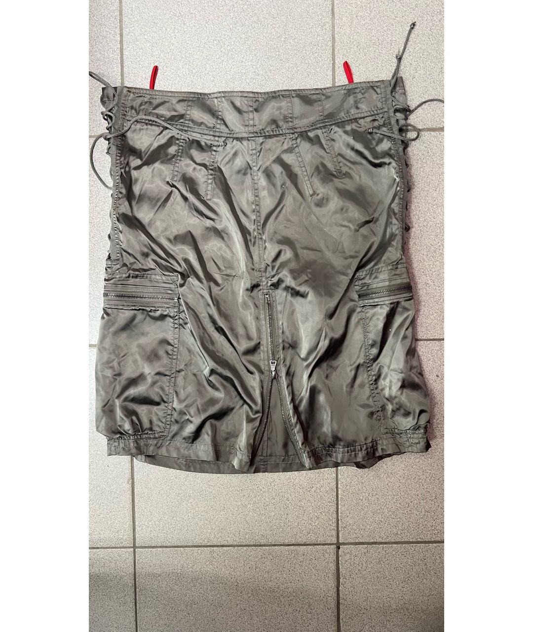 PRADA Хаки вискозная юбка миди, фото 4